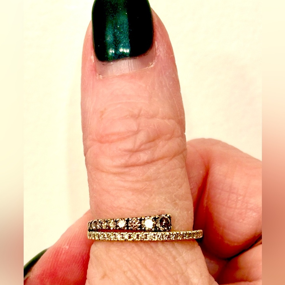 LeVian honey gold chocolate and nude diamonds bypass ring